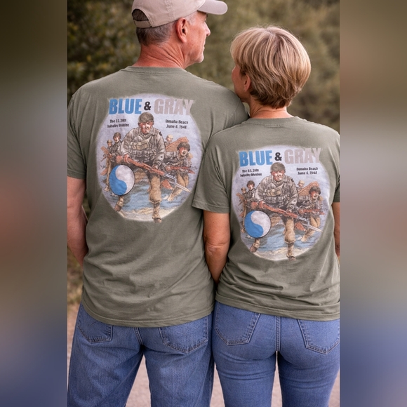 29th Infantry Division “Blue & Gray” D-Day T-Shirt – Wayne Vansant (Green) - Picture 2 of 4